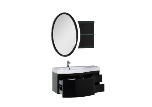 Комплект мебели Aquanet Опера 115 L черный (3 ящика)